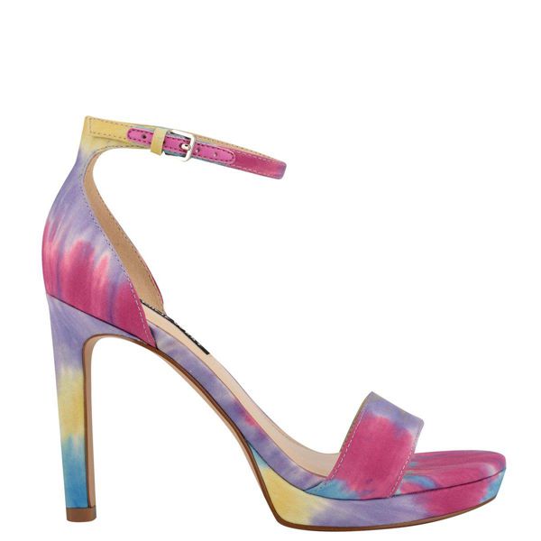 Nine West Edyn Ankle Strap Multicolor Heeled Sandals | Ireland 12W70-4X43